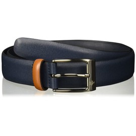 Original Penguin mens Original Penguin 32mm Saffiano Leather Belt, Navy, 40 US