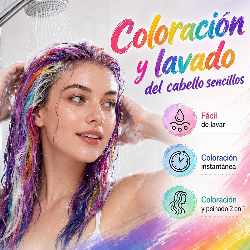 Cera Para Pintar Cabello, Tinte Temporal Para Cabello (Gris)