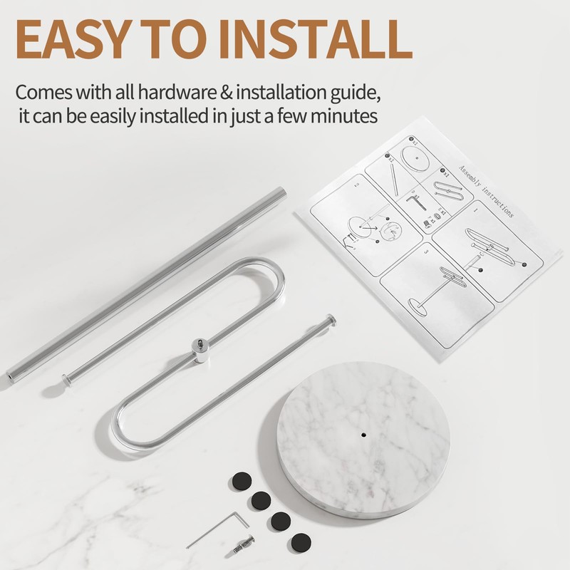 STWWO Countertop Towel Stand Free Standing with Marble Base, S-Shape