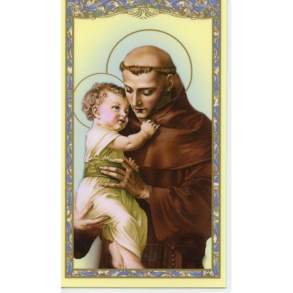 Autom co Unfailing Prayer to St. Anthony holy card - laminated - Pack of 25, 4.25 x 2.5 inches