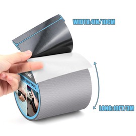 Yorwe Rubber Grip Tape, Ultra-Thin Strong Adhesive Anti-Slip Waterproof Heat Resistant Wear-Resistant Cushion Pad, Making Handles or Contact Surfaces Safer, with Grip and Comfort (Gray, 4In x 10Ft)