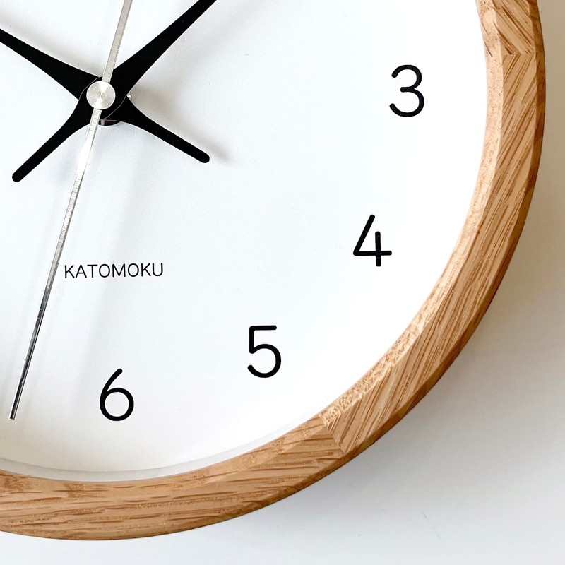 KATOMOKU Muku Clock 13 Oak Radio Clock Continuous Second Hand,