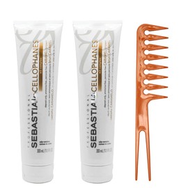 Pack of 2 Cellophanes Color Caramel Brown, Color Revitalizer with A3 Complex (Caramel Brown - 10.1 oz / 300 ml) w/comb