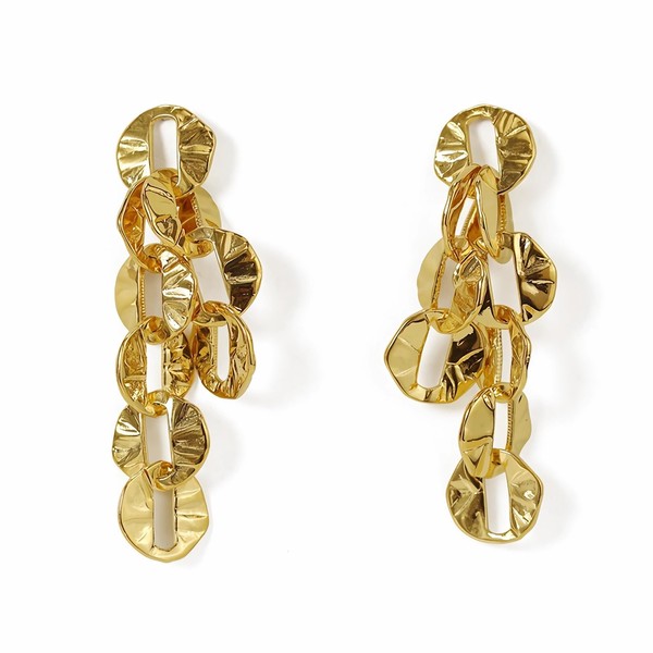 Fluidable Viola Earrings, 18K Gold Plated Vintage Chain Link Dangle