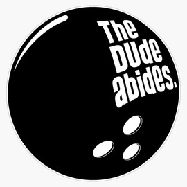 The Dude Abides. Bumper Sticker Window Vinyl Decal 5"