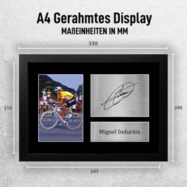 HWC Trading FR A4 Miguel Indurain Gifts Autograph Printed Signed Cycling Memorabilia Fans - A4 Framed