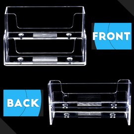 8 Pcs Acrylic Business Card Holder 2 Tiers Clear Plastic Card Stand Organizer Holder Display for Home Office 120 Cards Capacity