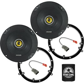 KICKER Speakers 6.5 inch for Honda Accord 1998-2007 Upgrade Kit - Pair of CS Series with Adapters and Harness, Coaxial 6 1/2 Car Audio Front Door Speaker CSC65, 46CSC654