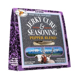 Hi Mountain Jerky Seasoning and Cure Kit | PEPPER BLEND | Beef Jerky Seasoning | Perfect for Beef, Venison, Elk, & Deer | Seasons up to 15 lbs. of Meat (1 Box)
