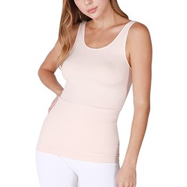 NIKIBIKI Women Seamless Premium Classic Tank Top, Made in U.S.A, One Size (Barely Nude)