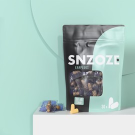SNZOZE 30 Pairs Ultra Soft Foam Ear Plugs, Perfect for Sleeping, 38dB SNR, Individually Wrapped, One Size (Beige)