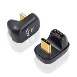 Duttek 180 Degree USB C Adapter 40Gbps, USB C U Adapter Supports 8k@60HZ and 100W fast charging, U Shape USB C Adapter Compatible with Thunderbolt 3/4 and with USB Type C interface devices -2Pack