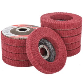 NuoDunco 10Pcs 4.5" x 7/8" Nylon Fiber Flap Disc Polishing Grinding Wheel, Scouring Pad Buffing Wheel, Abrasive Grinding Discs for Angle Grinder, Metal Surface Finishing 320 Grit