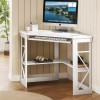 Vecelo Home Office Table Corner Desk Laptop Computer Table Keyboard