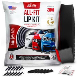 All-Fit Automotive 2.5 Inch Universal Bumper Lip Splitter Kit - Chin Spoiler Protector for Front or Rear - Lips Protect and Cover Lower Bumper for a Dropped Look - Universal Fit - Dark Gray