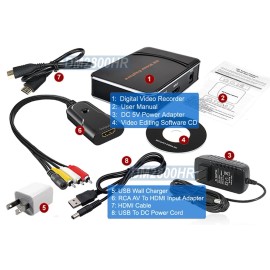 Unbranded HD1080P Analog RCA AV Video Recorder H.264 MP4 Video Capture Mic USB Input