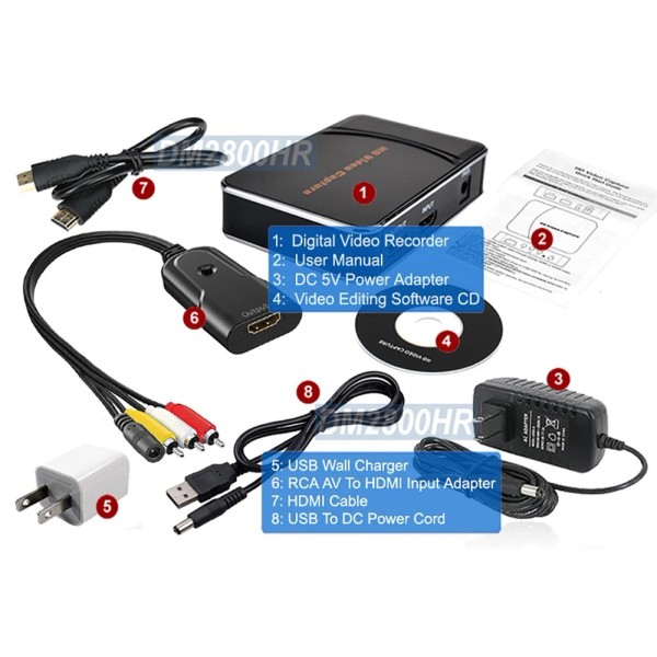 Unbranded HD1080P Analog RCA AV Video Recorder H.264 MP4 Video