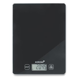 Korona 70247 Elsa Kitchen Scales Digital 5 kg Load Capacity 1 g with Practical Tare Weighing Function Automatic Shut-Off Overload Indicator Material: Glass Colour: Black