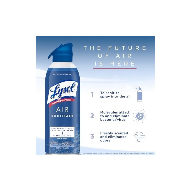 Lysol Air Sanitizer Spray, For Air Sanitization and Odor Elimination,