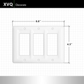 XVQ Ceramic Switch Plates Outlet Covers Switch Plate Cover White(Triple Rocker)