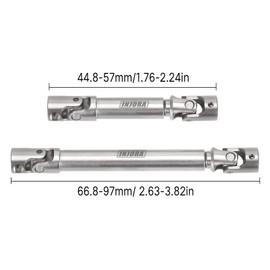 INJORA RC Drive Shaft Steel Stainless Steel Front Rear Center Shaft for SCX24 Gladiator Dodge Power Wagon Axial Upgrade Parts 1/24 RC Crawler Car,2Pcs