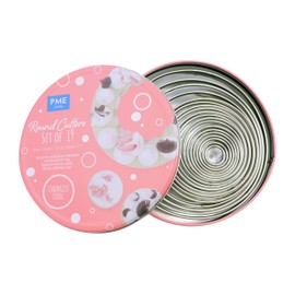 PME RC19 Stainless Steel Round Cookie Cutters (19 Piece) - Silver