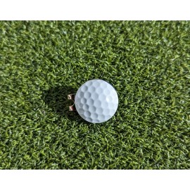 Real golf ball marker with magnetic hat clip