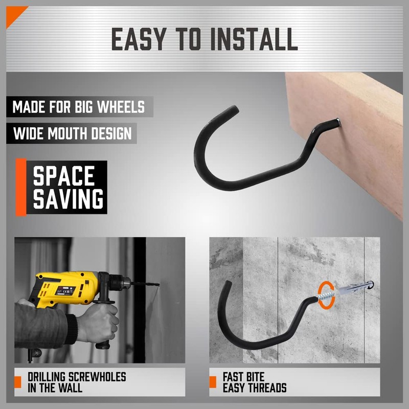 HORUSDY 6-Pack Heavy Duty Garage Storage Hooks, 6" Utility Wall