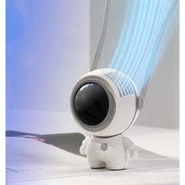 Fantasee Astronaut Portable Fan, Handheld Neck Fan, 3 Speeds USB Rechargeable Mini Cooling Personal Fan for Kids Adults Home Office Indoor Outdoor Gift (White)