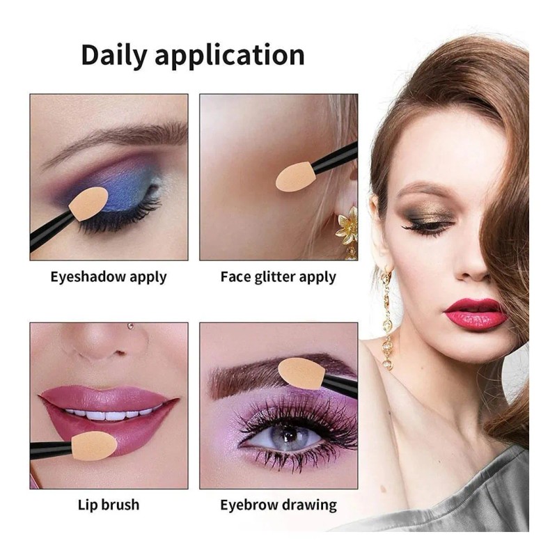 Aplicadores De Sombras De Ojos Pequeños Y Portátiles De 10