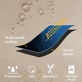 Home Brilliant Pillow Shams Outdoor Pillows Covers Linen Decorative Throw Pillow Cover, 20x20 inch(50cm), 4 Pcs, Light Linen