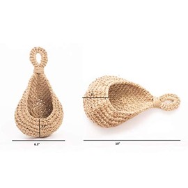 N?A Cesta colgante de yute para pared, maceta pequeña de pared, cestas colgantes de lágrima para plantas, suculentas decoración de pared, soporte para macetas de hierbas colgantes de 3 pulgadas de