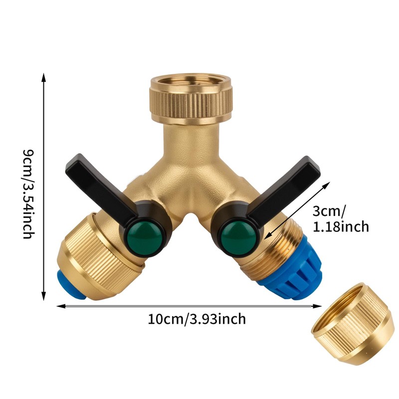 Hydrogarden 2-Way Water Distributor 3/4 Inch with 2 x 1/2