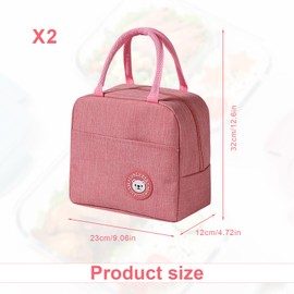 DEANKEJI Pack of 2 6.2 L Small Cool Box, Double Layer Thickened Lunch Bag, Foldable Lunch Bag, Suitable for Picnics, Office, School