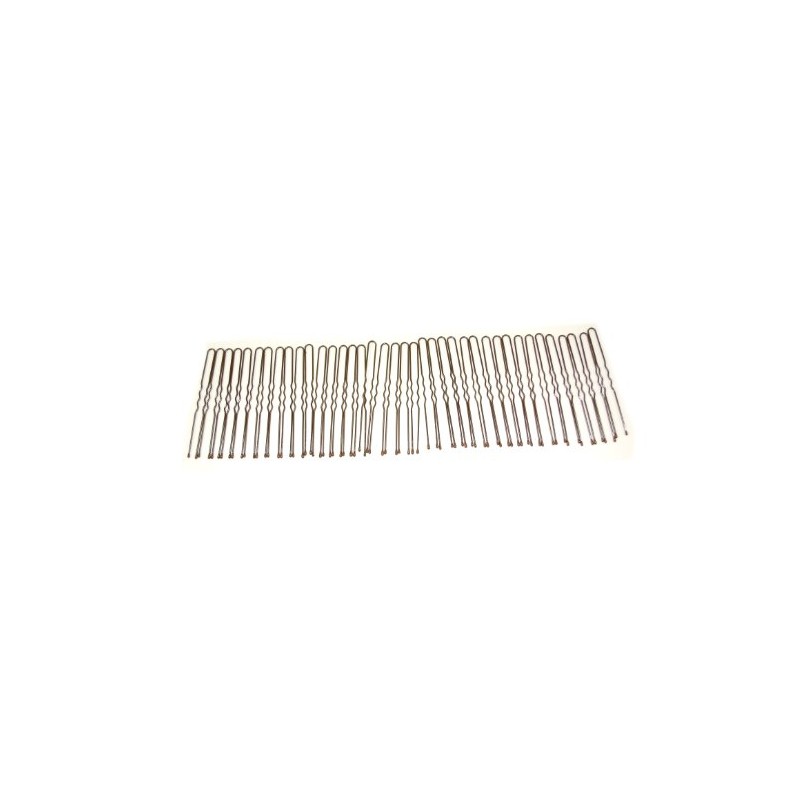 Pack of 36 Brown Waved Hair Pins. Longer Length 6.5cm.