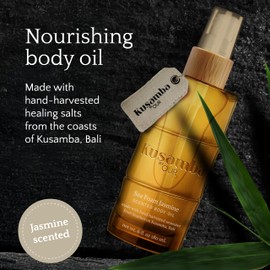 SeaFoam Jasmine Body Oil Spray 6oz, Lightweight Moisturizing Glow Oil with Natural Oils & Kusamba Seawater, for Soft, Radiant Skin, Salt, Kusamba by QUR