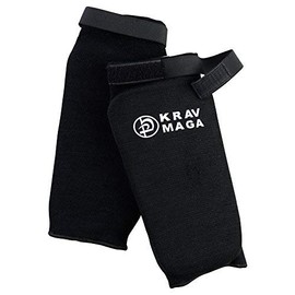 Krav Maga Black Heavy EVA Padding Elastciated Shin Guards (Medium)