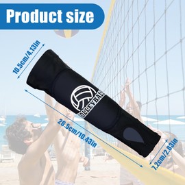 Volleyball Arm Sleeves, Forearm Sleeves with Protection Pads and Thumb Hole, Volleyball Gear for Youth Teen (Black,S,1Set)