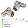Boobrie 2-Pack PL-259 UHF Triple Tee Connector UHF Male PL259