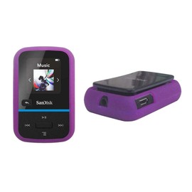 FastSun MP3 Player 2019 Case Skin, Protective TPU Case Cover Compatible with Sandisk Clip Sport Go MP3 Player 2019 Release (Purple)