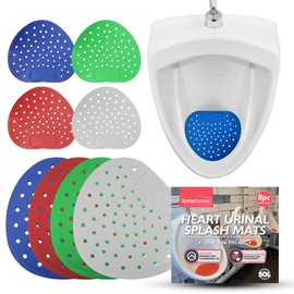 SOL 8pk Heart Urinal Splash Mats, Anti-Splash Screen Pads, Multicoloured, Waterless, Universal Fit, Easy to Install, Low Maintenance, Ideal for Men's Toilets in UK Pubs, Restaurants and Public Spaces