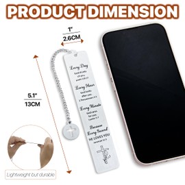 Bible Bookmark Metal Bookmarks Christian Gift for Women Men Girls Boys Baptism and First Communion Graduation and Back to School Religious Inspirational Scripture Verse Bookmark for Book Lovers