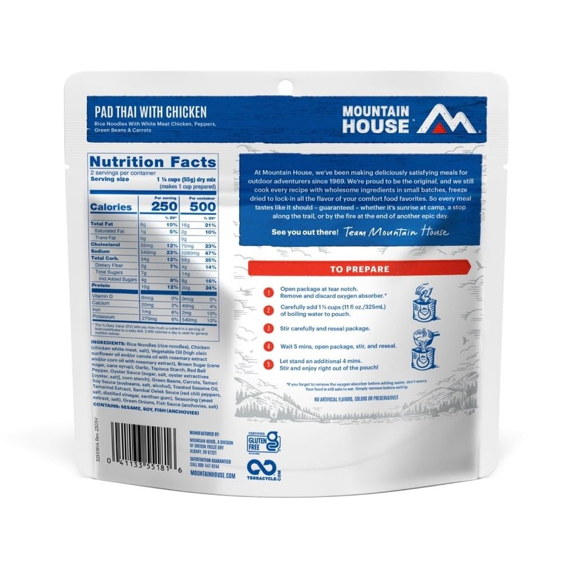 Mountain House Pad Thai with Chicken | Freeze Dried Backpacking