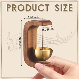 Magnetic Door Chime Bell Vintage Wooden Wind Chime Doorbell with Brass Bell Easy Magnetic Mount and Hanging Decoration for Home Refrigerator Shop Housewarming Gift (2PCS)
