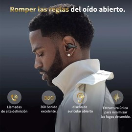 New Wireless Ear Clip Bone Conduction Headphones, Clip On, Nuevos Audífonos tipo Bone Conduction, inalámbricos, ligeros, impermeables, Bluetooth, Audífonos abiertos para Android o ios. Supraaural