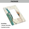 Pznen Boho Peacock Single Rocker Wall Plate Peacock Feather 1-Gang
