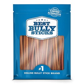 Best Bully Sticks 6 Inch All-Natural Bully Sticks for Dogs - 6” Fully Digestible, 100% Grass-Fed Beef, Grain and Rawhide Free | 50 Pack