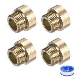 M METERXITY 1-Set Shower Head Extension Arm, Brass G1/2 Male to Female Extension Pipe Fitting Adapter with PTFE Thread Seal Tape for Shower/Faucet, Pipe Plumbing Coupler 0.79"/20mm 5pcs