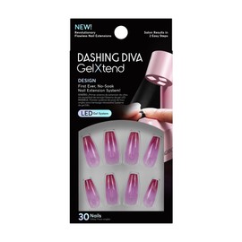 Dashing Diva GelXtend Nail Set - Rouge Shimmer - Pink Ombre Nails - Lasts Up to 14 Days - Gel Nails - No-Soak, Easy Removal