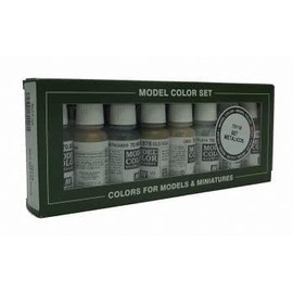 Vallejo Acrylicos VJP70118 Model Paint Set Metallic Color - Pack of 8